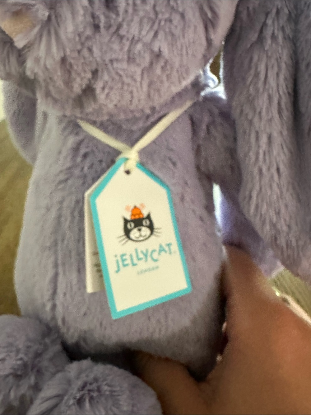 Jellycat Lavender Plush Bunny - Soft Lilac Stuffed Rabbit - Picture 3 of 4